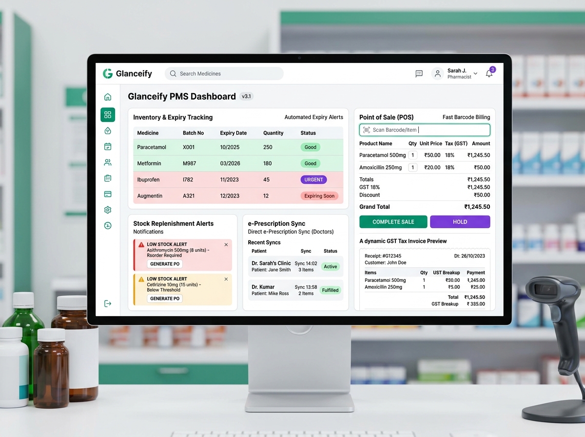 Glanceify Connected Pharmacy Management Architecture